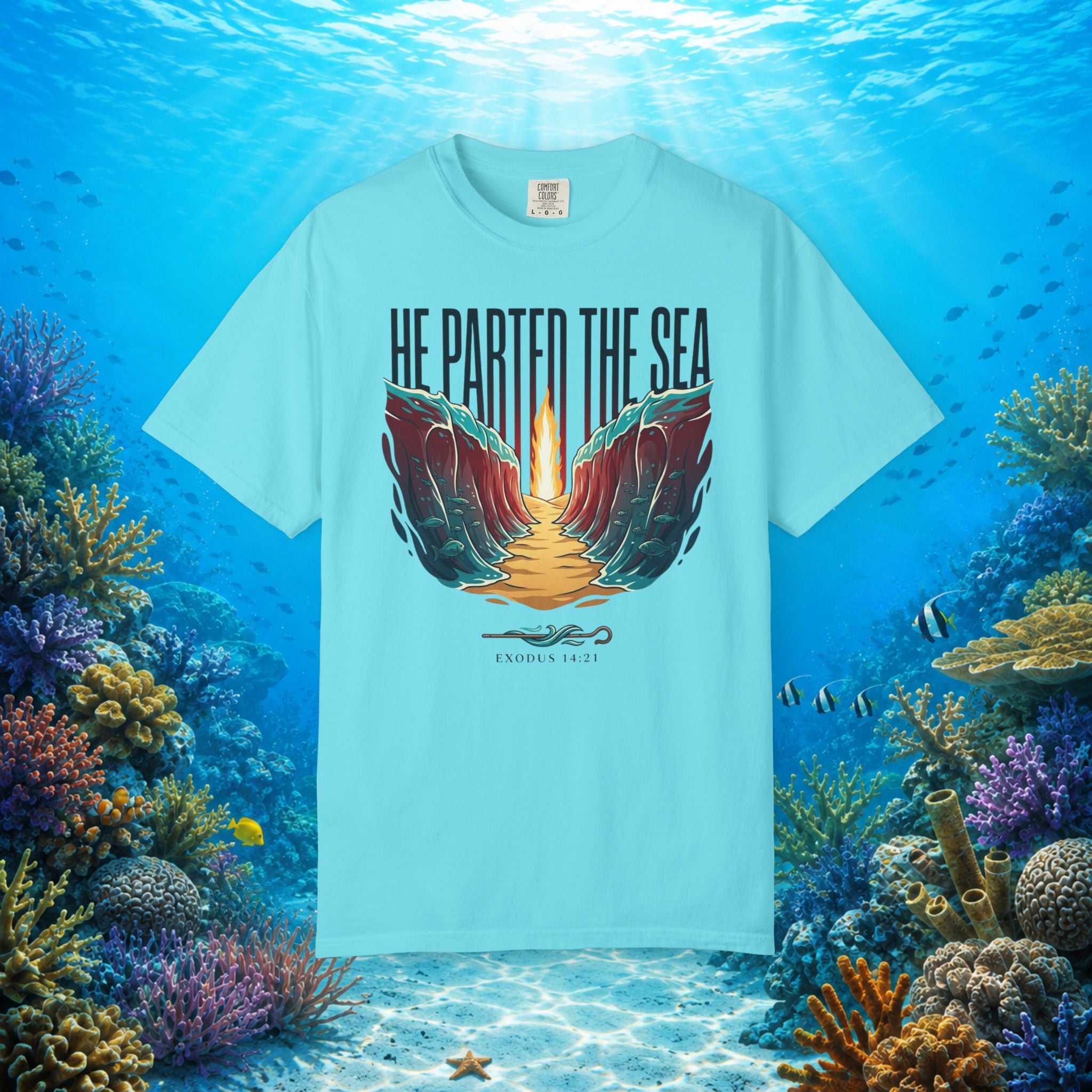 He Parted the Sea Faith Tee