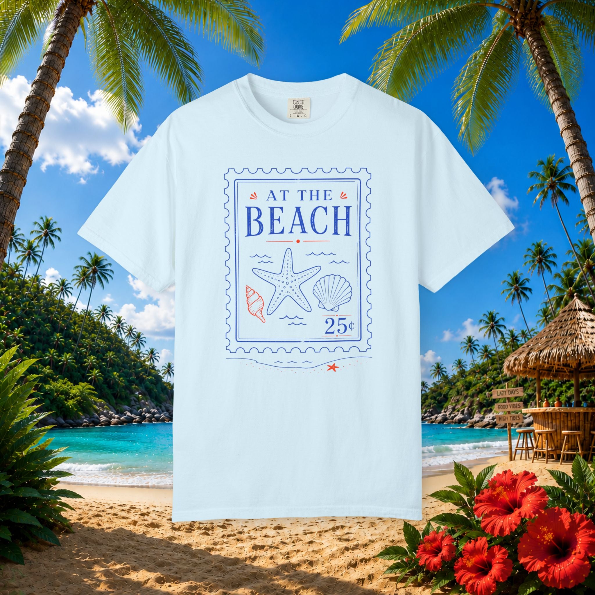 At The Beach Stamp Tee