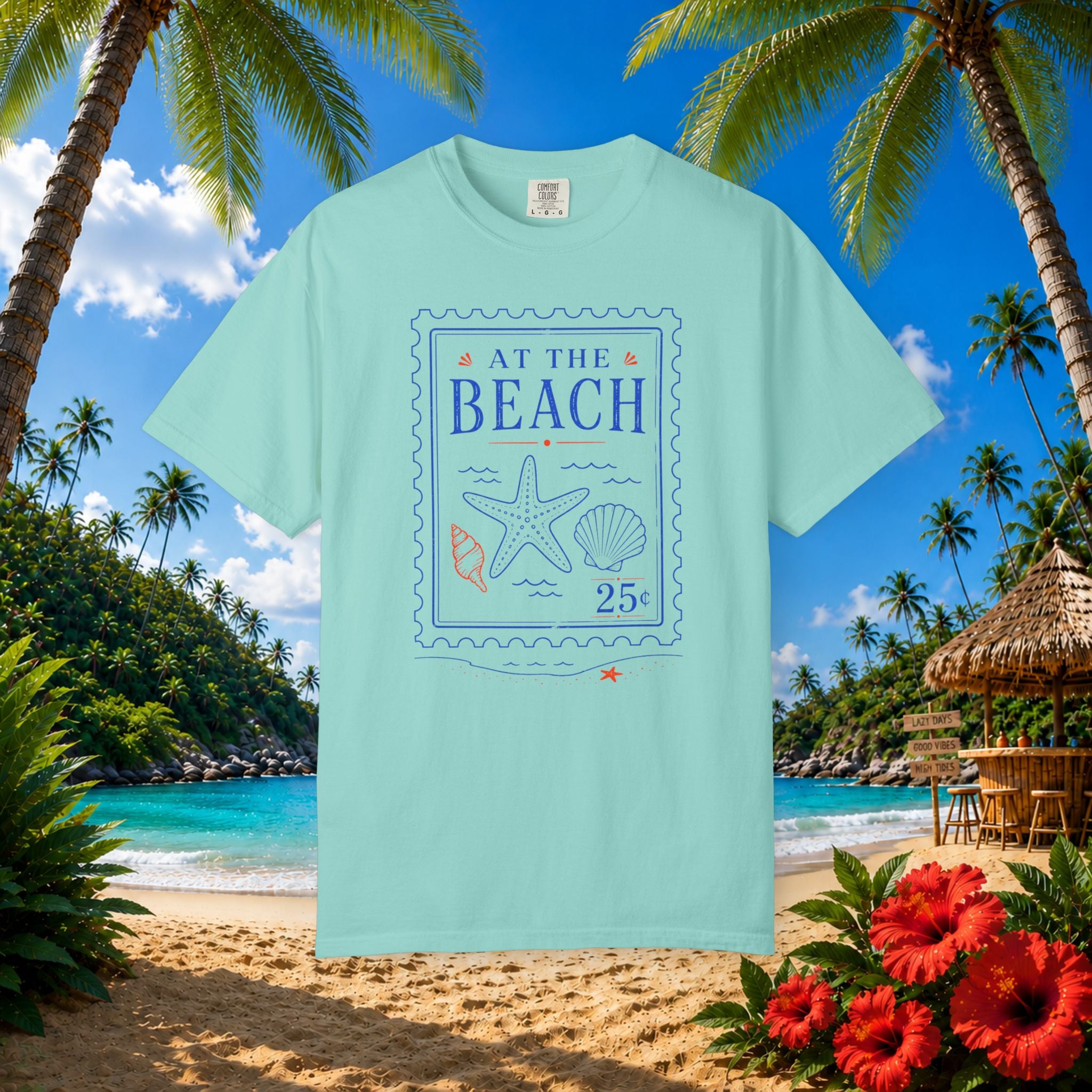At The Beach Stamp Tee