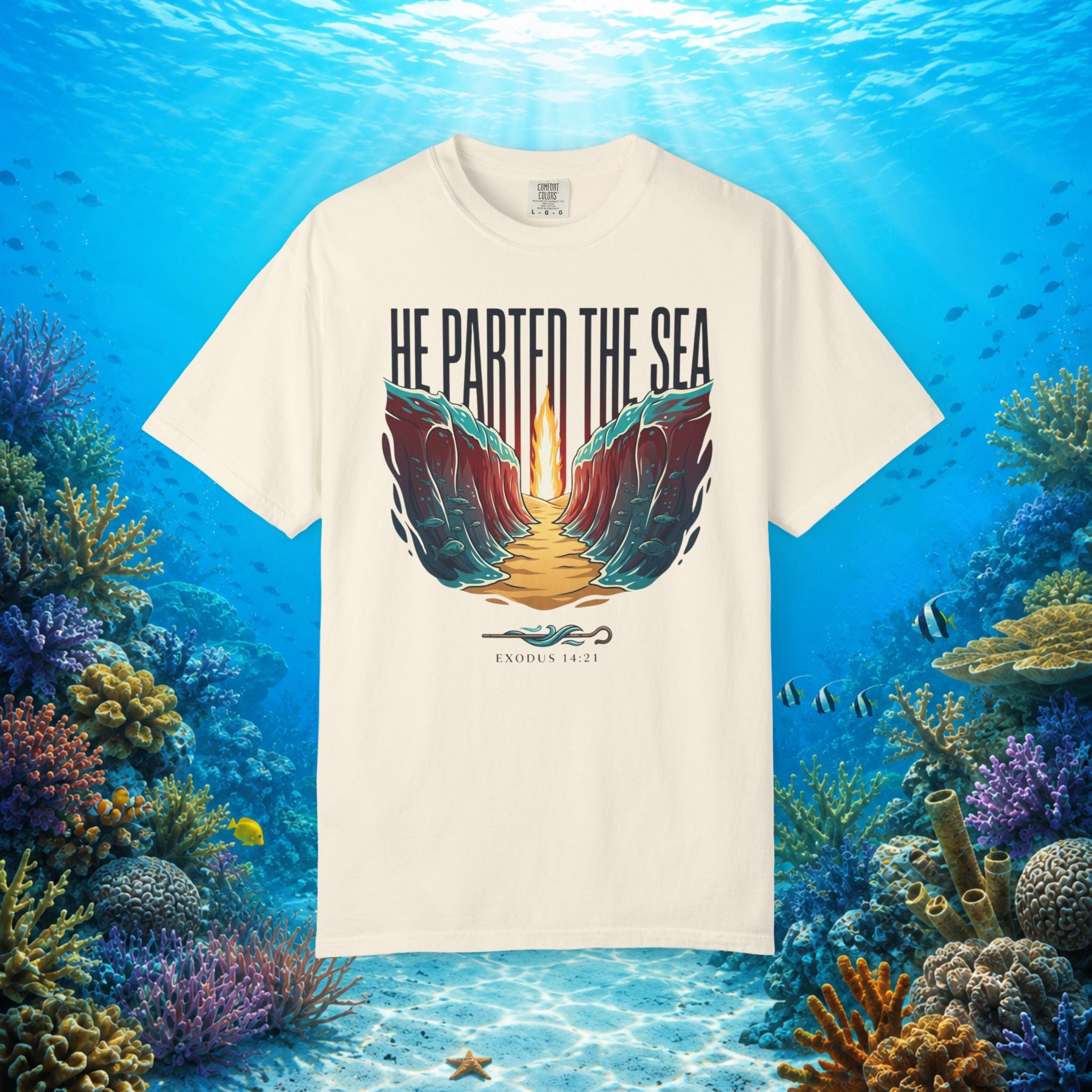 He Parted the Sea Faith Tee
