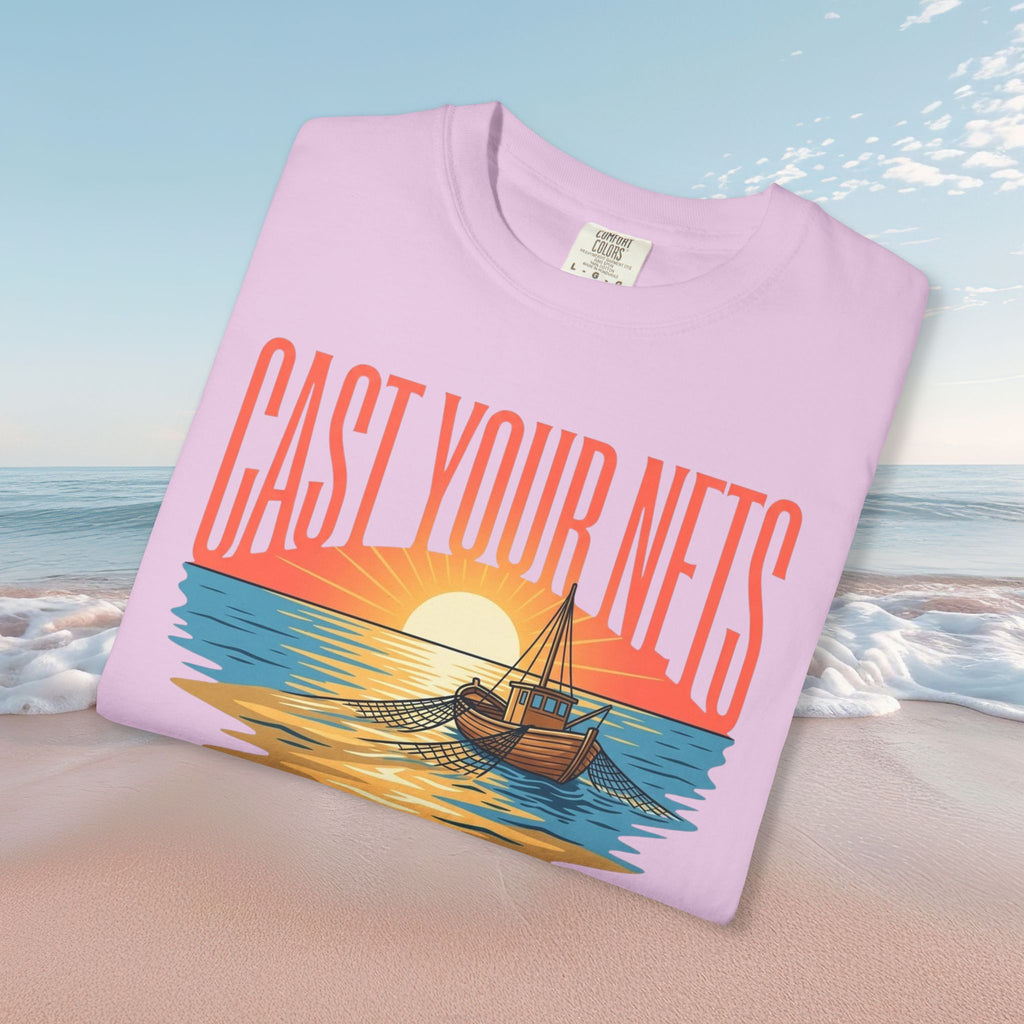Cast Your Nets Sunset Faith Tee