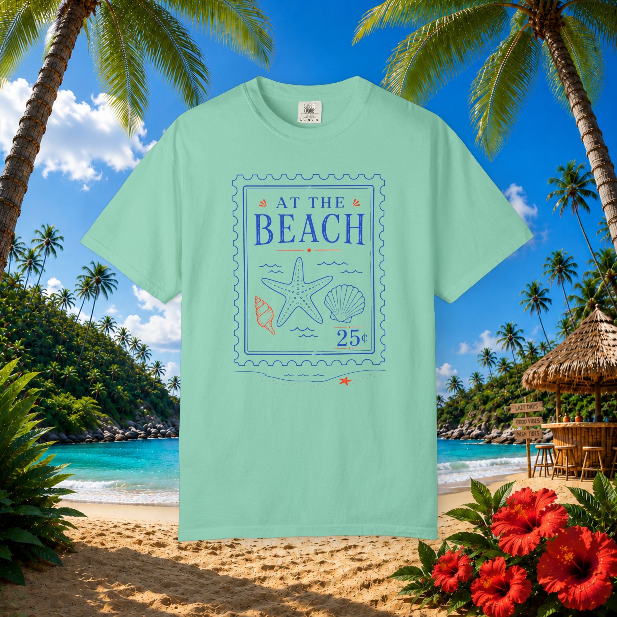 At The Beach Stamp Tee