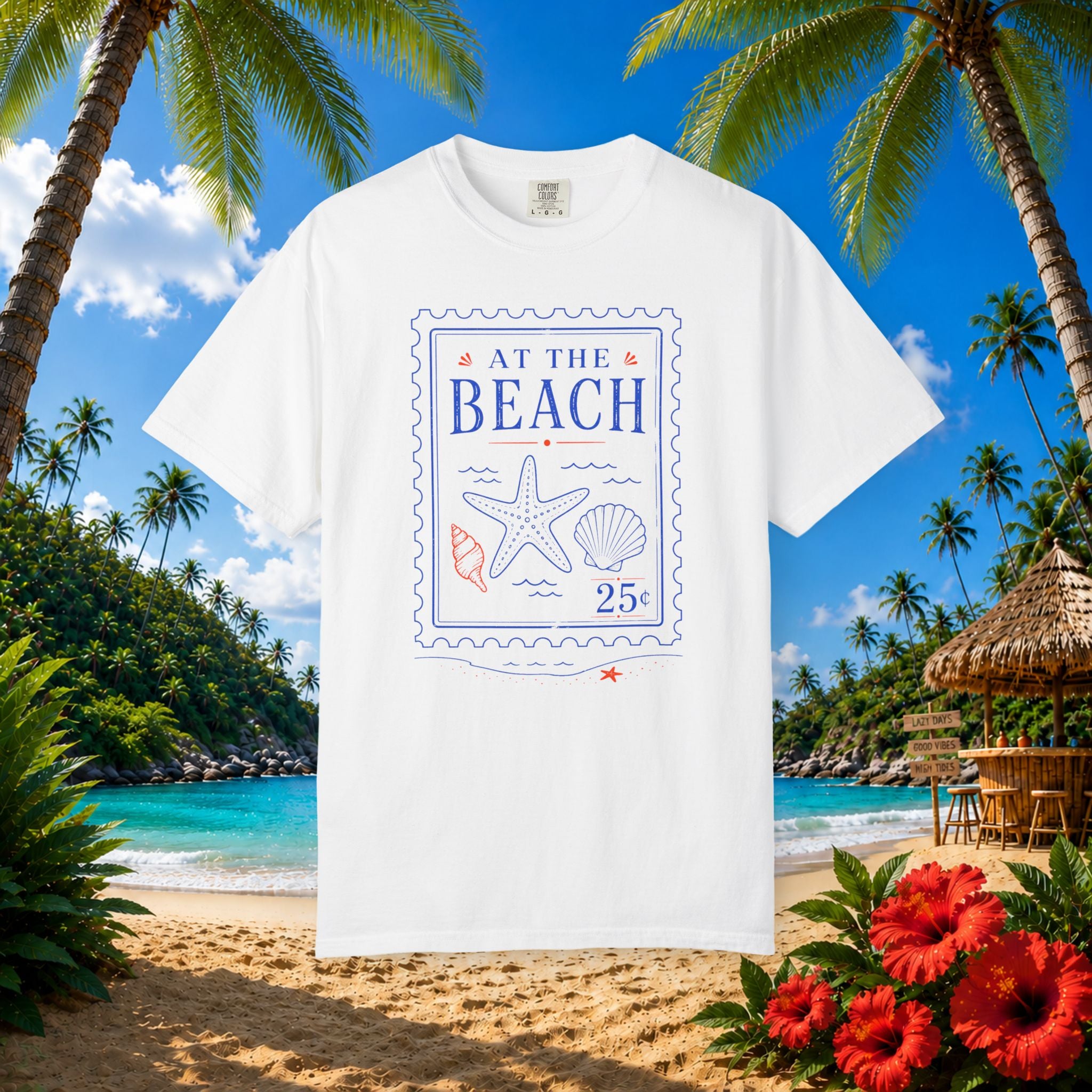At The Beach Stamp Tee