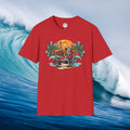 'Skull Surfer Sunset Palm Vibes' Surfer Tee