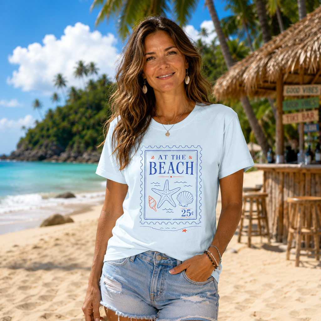 At The Beach Stamp Tee